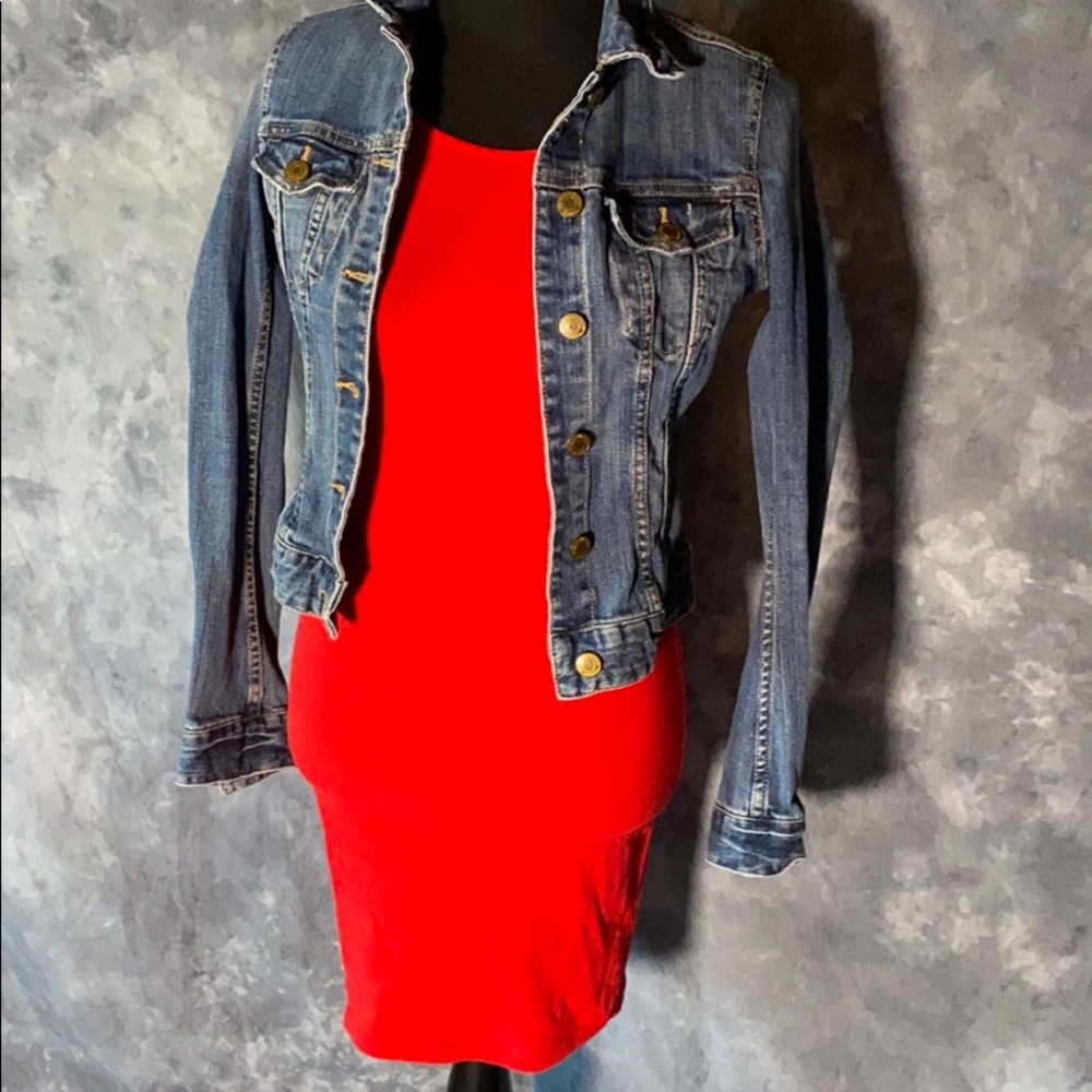 💚 3 for $15 💚   Forever 21 Long Sleeve Criss-Cross Distressed Dress size Small - Picture 2 of 16